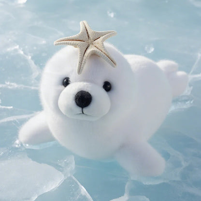 Cute Realistic Marine Seal Plush Doll White Grey Stuffed Seal Soft Toy Kawaii Sea Animal Plushies Birthday Xmas Present