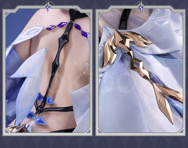 Skirk Cosplay Costume Game Genshin Impact【S-2XL】DokiDoki-SR Skirk Wig Women Halloween Costume Plus Size