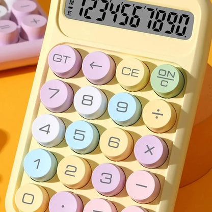 Keyboard Calculator Office 10-digit Mechanical Buttons Calculator Cute Candy Color School Supplies Students/Finance Stationery
