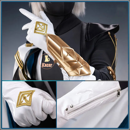 Arknights Ulpianus Cosplay Costume Wig Staring Into The Abyss Uniform New Skin Headwear Mask Halloween Party for Women Men Girls