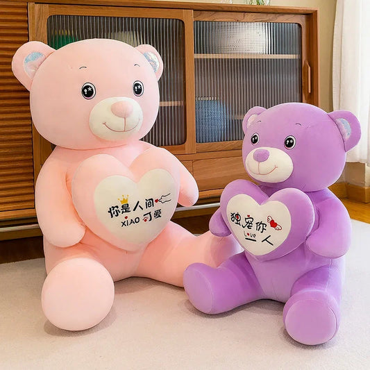 Soft Plush Doll for Children Girlfriend and Wife Heart Little Bear Stuffed Animal Bear Plush Toys Women Valentines Day Gift