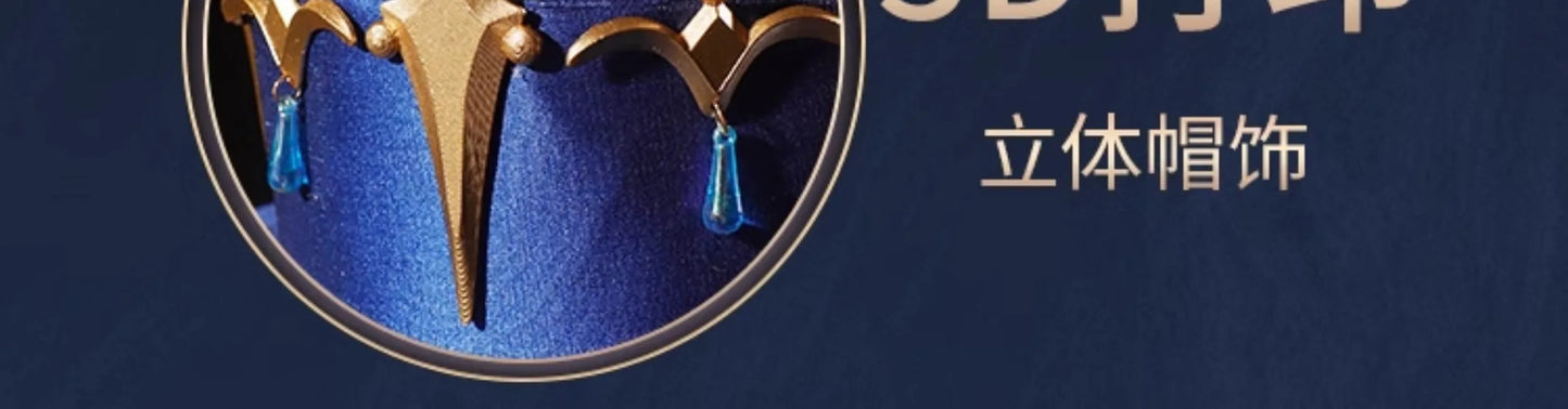 iCoser Focalors Furina Cosplay Costume Wig Dress Genshin Impact Fontaine Uniform Hat Pneuma Ousia God of Justice for Women Props