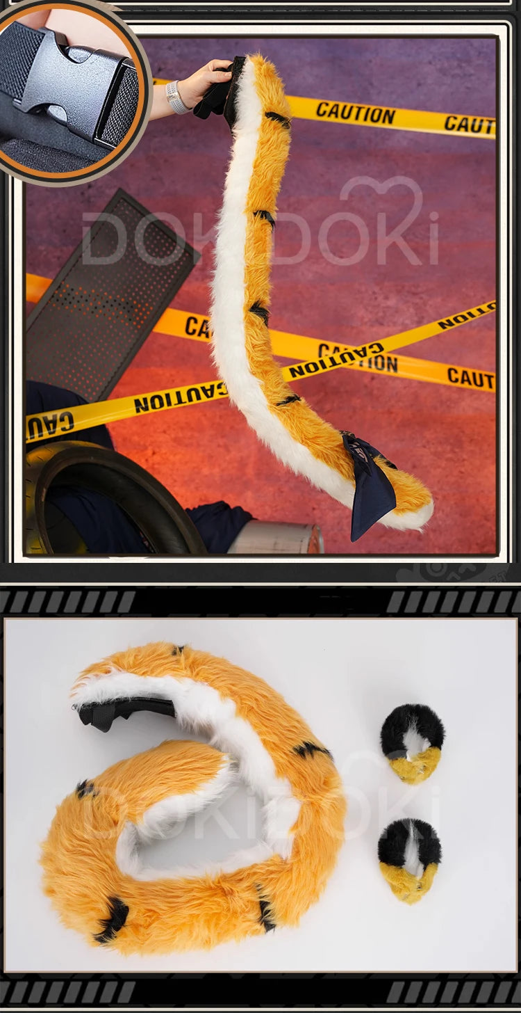 Seth Ellen Joe Hoshimi MiyabI Ju Fufu Von Lycaon Tail Ears Cosplay Props Game Zenless Zone Zero DokiDoki 125cm Tail Halloween
