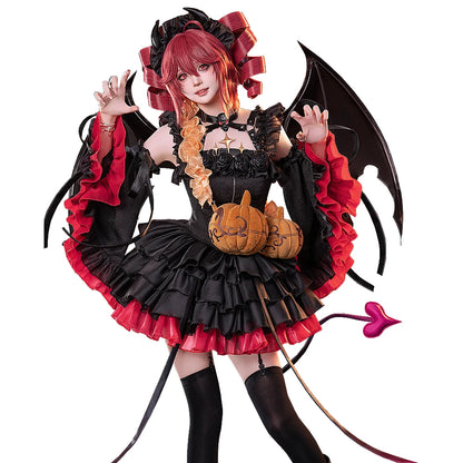Tetoo Cosplay Costume Game Cosplay DokiDoki-R Women Cute Halloween Evil Dress Kasanee Tetoo Cosplay Wings