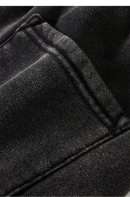 ZODF Vintage Men 360gsm Thick Fleece Sweatpants Women Unisex Loose Washed Distressed Warm Joggers Pants For Winter HY0749