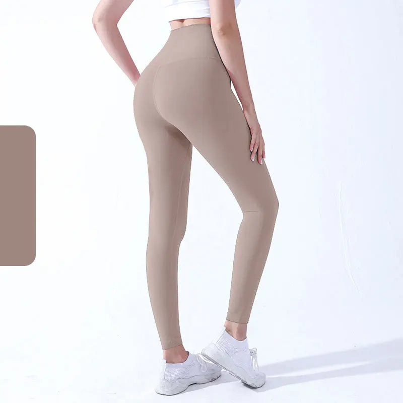 The Codex Seamless Yoga Leggings for Women – Athletic Gym Workout Fitness Pants Tights - Milk Coffee / XL