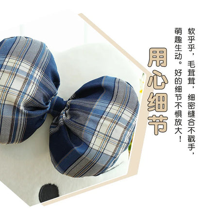 Sanrio Hello Kitty Plush Toy Retro Plaid Skirt Kitty Doll Stuffed Animal Creative Gift for Kids Birthday Christmas Girls Pillow