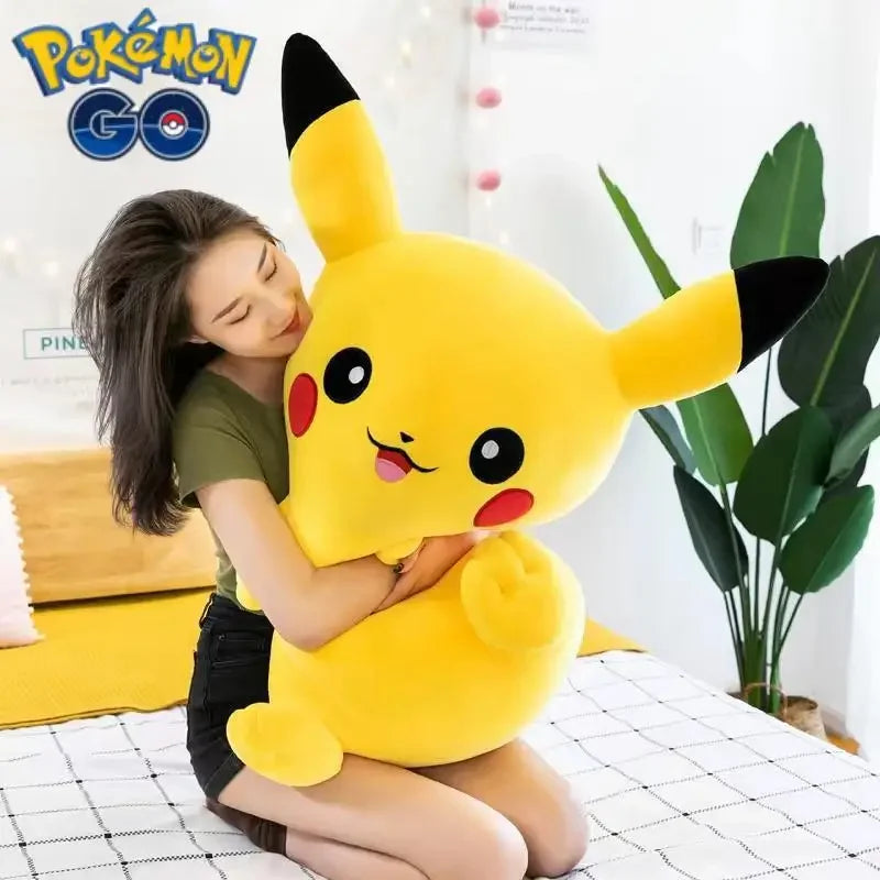 30/40/50/60CM Pokemon Smiling Pikachu Plushies Cartoon Anime Stuffed Kawaii Ornament Comfortable Soft Doll Children Toy Gift