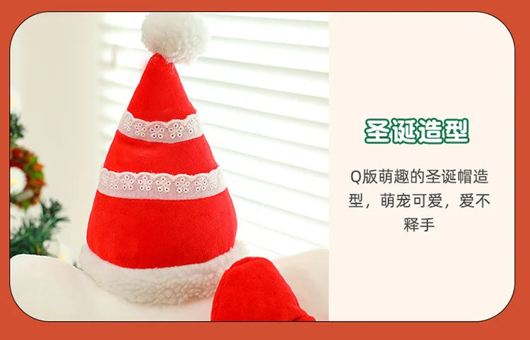 New Sanrio Hallo Kitty Plush Toy Doll Pillow Christmas Kt Cat Plush Toy Cute Hat Kitty Doll Katie Cat Pillow Girl Holiday Gifts