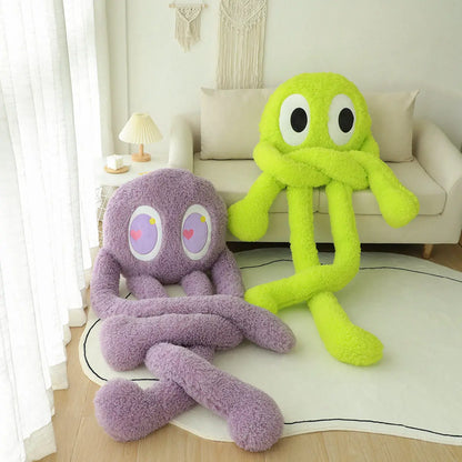 2M Giant Ferry Plush Green Alien Monster Toy Stuffed Long Legs Octopus Throw Pillow Boyfriend  Red Heart Eye Decor Cushion