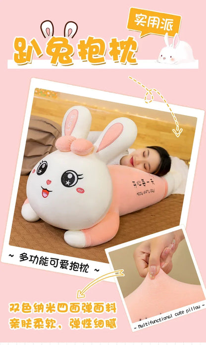 New 70-110cm Cute Rabbit Girlfriend Pillow Plush Toys Stuffed Pause Office Nap Sleep Pillow Cushion Gift Doll for Kids Girls
