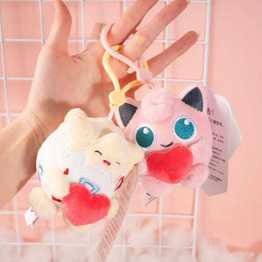 Pokemon Jigglypuff Plusle Minun Clefairy Togepi Mimikyu Kawaii Plush Stuffed Toy Keychain Backpack Pendant Keyring Birthday Gift