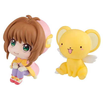 10cm Card Captor Sakura Anime Figure Look Up Kinomoto Sakura Action Figure Q Version Cerberus Figurine PVC Collection Model Toys