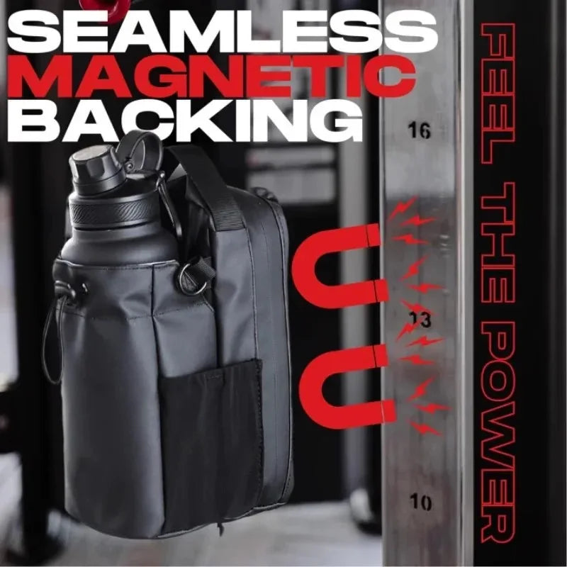 Magnetic Gym Bag Large Capacity with Phone Pocket Portable Water Bottle Pouch Accessories Organizer