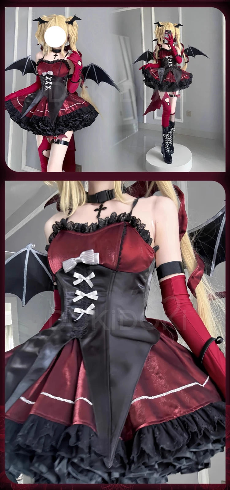 Tsukiyomi Utau Doujin Cosplay Costume Anime Shugo Chara! DokiDoki-R Halloween Devil Angel Utau Cosplay