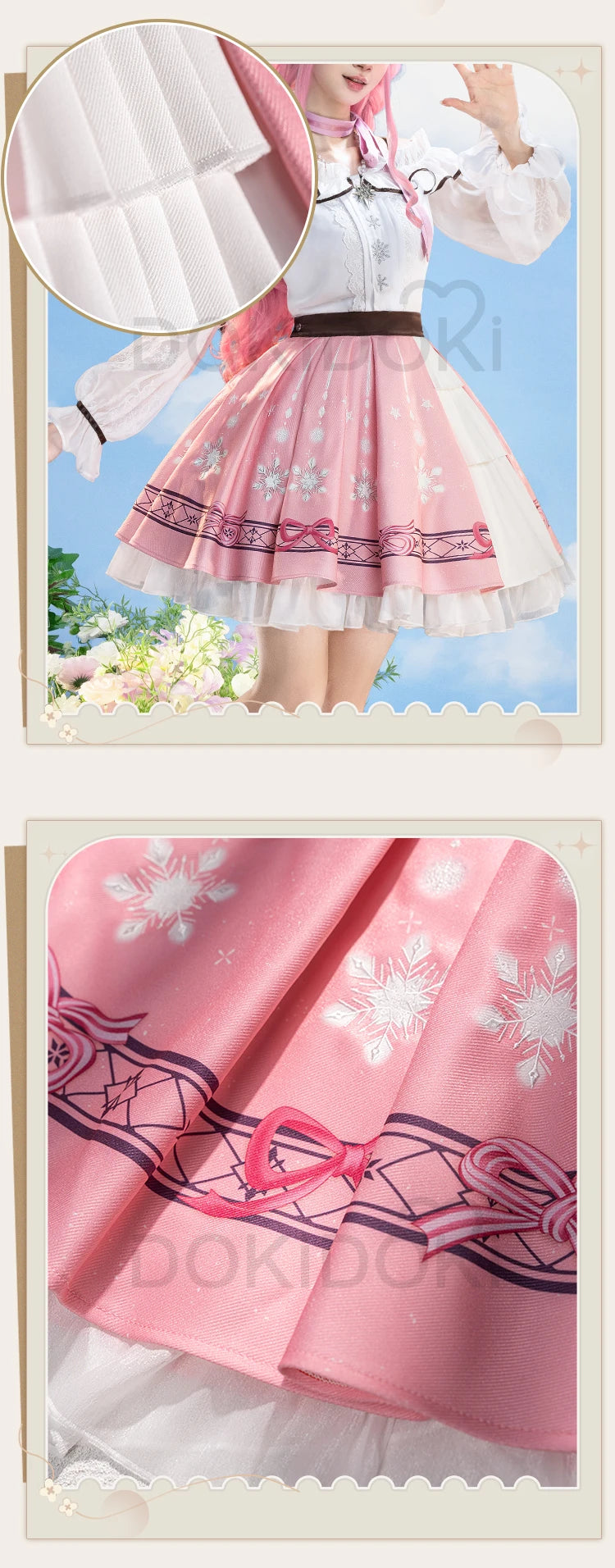 IN STOCK Nikki Cosplay Costume Game Infinity Nikki DokiDoki-SR Women Cute Pink Dress Nikki Snow Dress Cosplay Lolita Halloween