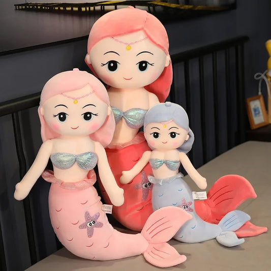 Hot 45-120cm Cartoon Kawaii Gaint Mermaid Plush Doll Pillow Colorful Beautiful Ocean Mermaid Plush Toy for Girls Christmas Gift