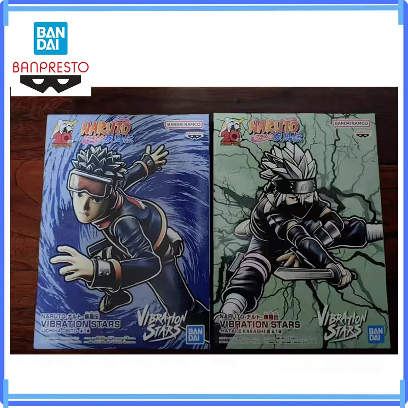 Bandai In Stock Naruto Banpresto Vibration Stars Hatake Kakashi Uchiha Obito Action Anime Model Boxed Toys Figure Gifts