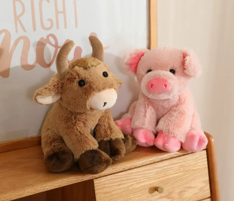 Cute Plush Animal Toys Set Panda Bear Fox Raccoon Elephant Giraffe Frog Soft Stuffed Dolls for Kids Sleep Appliance Baby Gift