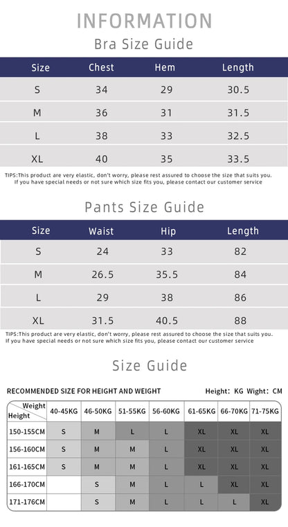 2 Piece Yoga Clothes Women's Tracksuit Athletic Wear Pilates Fitness Suit Gym Workout Push Up Clothes Sports Bra Leggings Suit