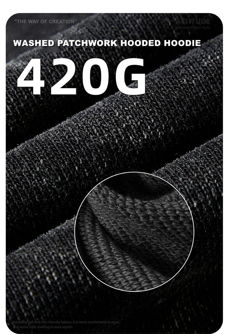 ZODF New Autumn Winter Batik Washed Cotton Sweatpants For Men Unisex Distressed Patchwork Loose 420gsm Sport Jogger Pants HY0724