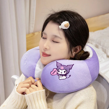 Sanrio Cartoon Anime Cinnamoroll U-Shaped Pillow Lovely Kuromi My Melody Comfortable Travel Pillow Xmas Gifts For Gifts