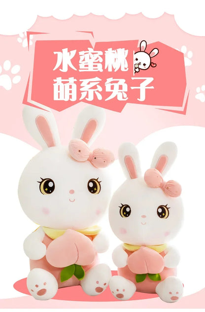 50/65/80cm Cute Peach Rabbit Plush Toy Pillow Kawaii Stuffed Soft Animal Bunny Doll Baby Kids Toy Birthday Gift Present for Girl