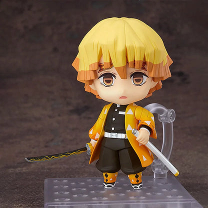 New 10CM Anime Demon Slayer Kimetsu No Yaiba Agatsuma Zenitsu Action Figures kawaii PVC Joint replaceable Figure Model Toy Gift