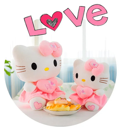 25-55cm Aoger Cute Hello Kitty Plush Stuffed Toys Cartoon Plushie Doll Soft Stuffed Pillow Toys For Children Birthday Xmas Gifts