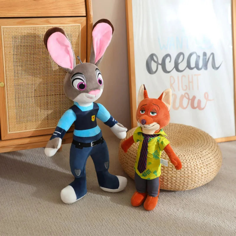 60cm Zootopia Judy Plush Toy Doll Nick Doll Ornaments Children Sleeping Pillow Cushion Couple Holiday Gifts Kids Birthday Gift