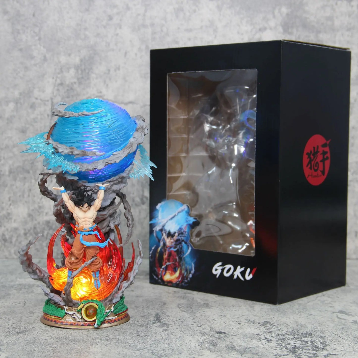 25cm Dragon Ball Figures Spirit Bomb Sou Goku Anime Figures Super Saiya Pvc Statue Doll Action Figure Model Collection Toys Gift