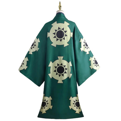 One Piece Roronoa Zoro Kimono Costume Unisex Polyester Set