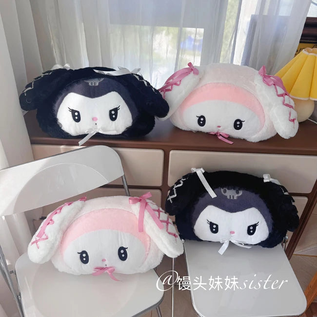 Sanrio Lolita My Melody Headrest Back Cushion Car Seat Belt Cover Stuffed Anime Kuromi Cuddly Pillow Plushies Xmas Gifts Girl
