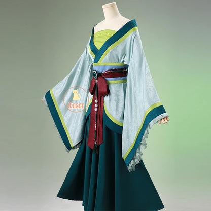 Anime The Apothecary Diaries Maomao Cosplay Costume La Clan Princess Green Dress Earrings Halloween Party for Women Girls iCoser