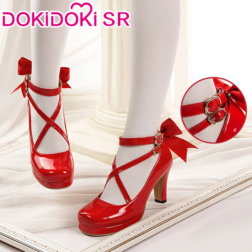 IN STOCK Kaname Madoka Shoes Anime Cosplay DokiDoki Women Red Cute Cosplay Shoes Kaname Madoka Cosplay