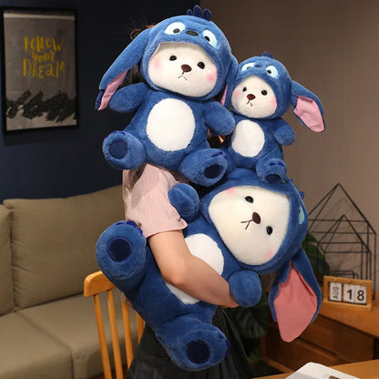 New Kawaii Lena Bears Stitch Plush Doll Turn into Teddy Bear Throw Pillow Children Appease Sleeping Dolls Girls' Birthday Gifts