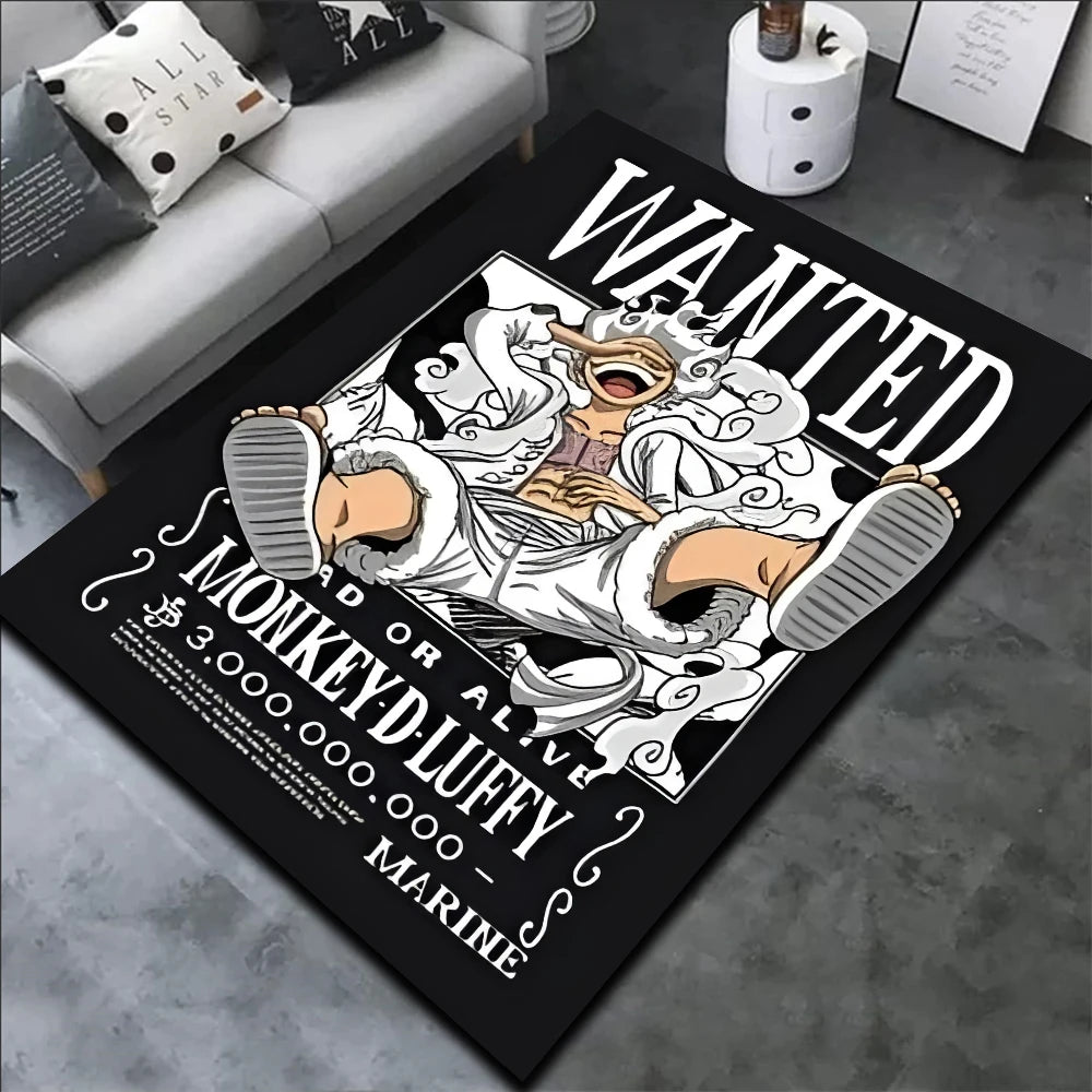 One Piece Figure Animes Rug Shanks Zoro Luffy Popular Style Nika Customize Cartoon Rug Handmade Carpet Area Rug for Home Decor