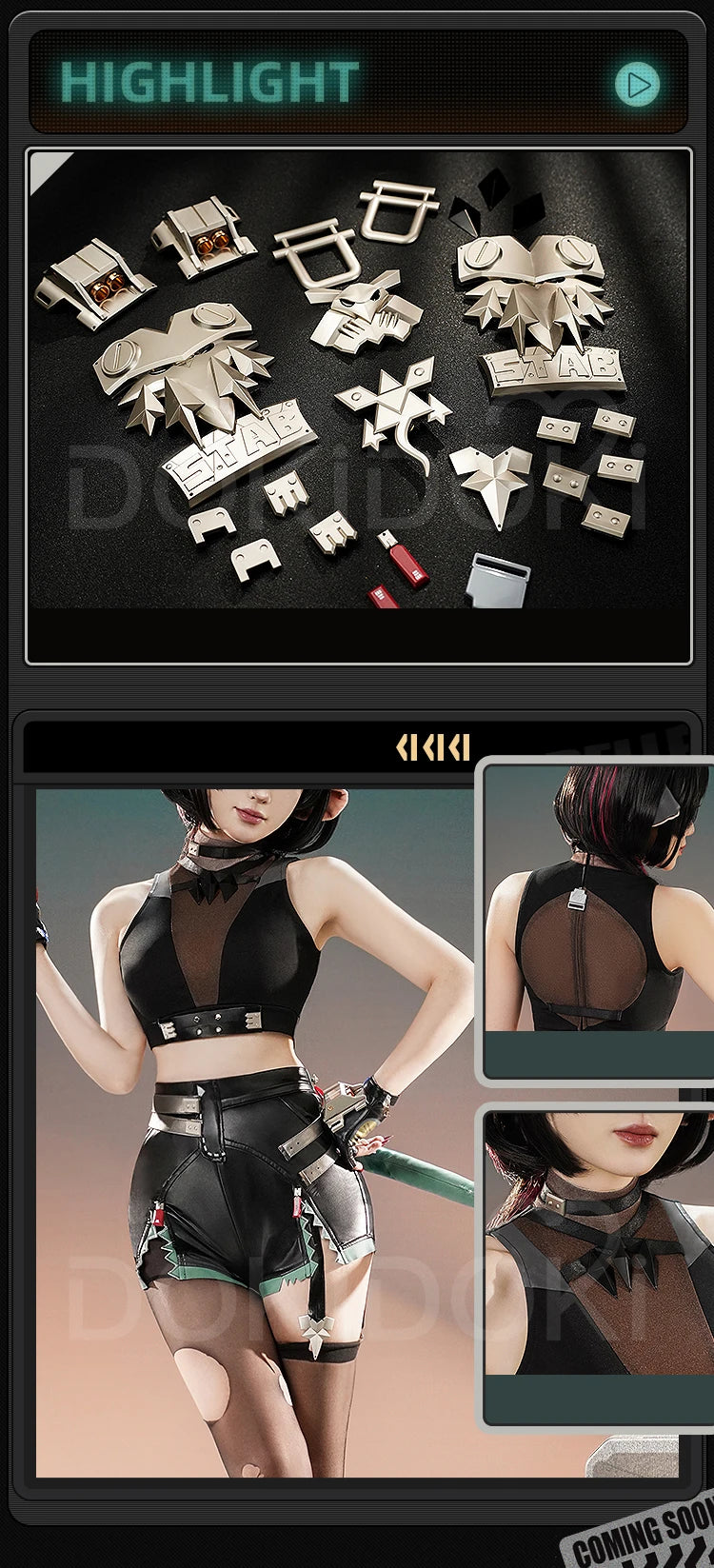 IN STOCK Jane Doe Cosplay Costume Game Zenless Zone Zero Cosplay 【S-2XL】DokiDoki-SR ZZZ Women Metal Accessory Mice Halloween