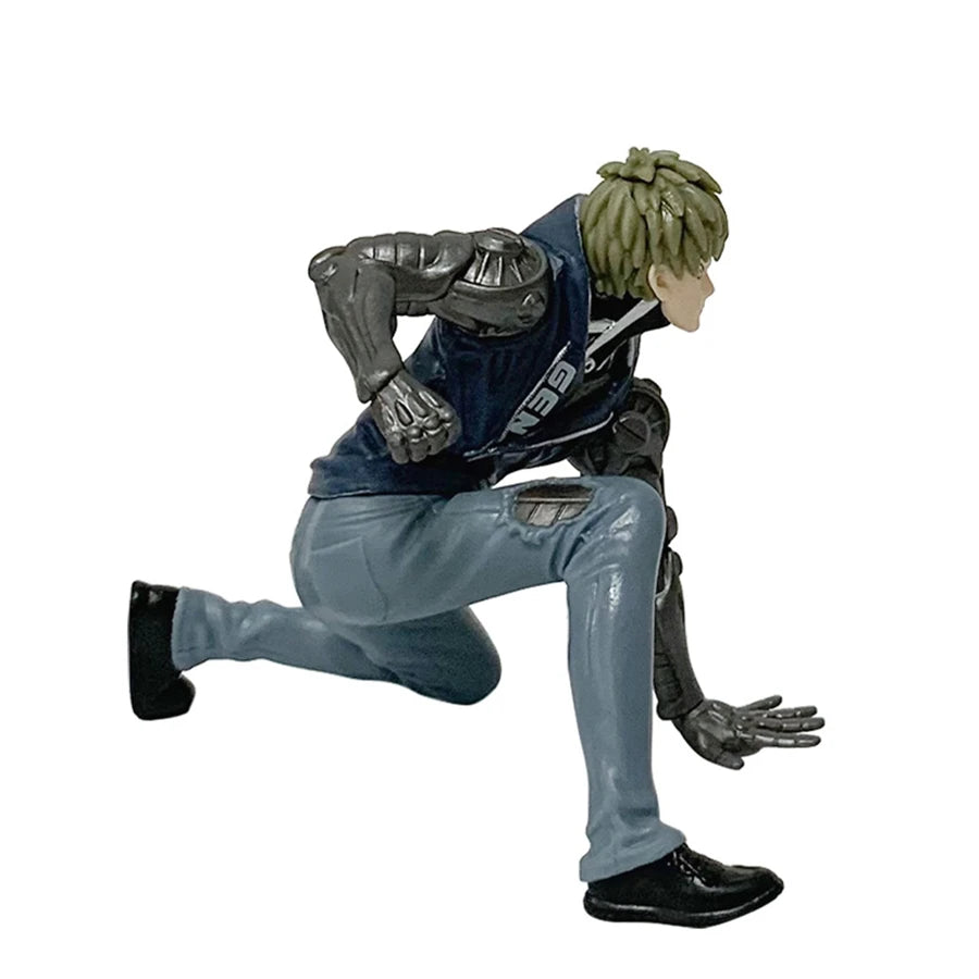 16cm One Punch Man Anime Figure Hoodie Saitama Action Figure Devil Transforms Man Genos Figurine PVC Collection Model Doll Toys