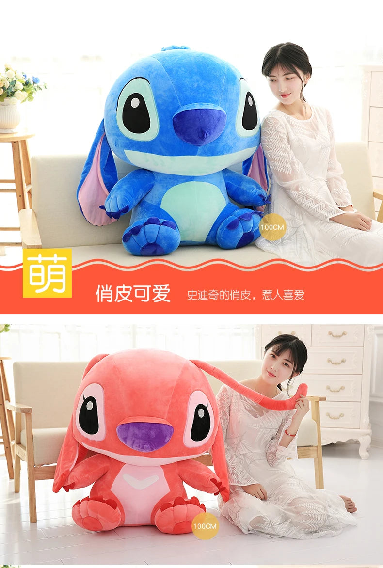 35-65cm Genuine Disney Kawaii Large Stitch Plush Toy Cute Anime Peripheral Plush Stuffed Doll Children's Birthday Christmas Gift