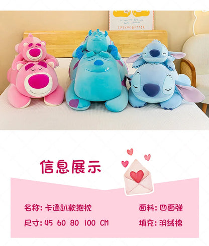 80cm Big Size Disney Lotso Stitch James P. Sullivan Stuffed Animal Cute Plushies Room Decoration Pillow Children's Holiday Gift
