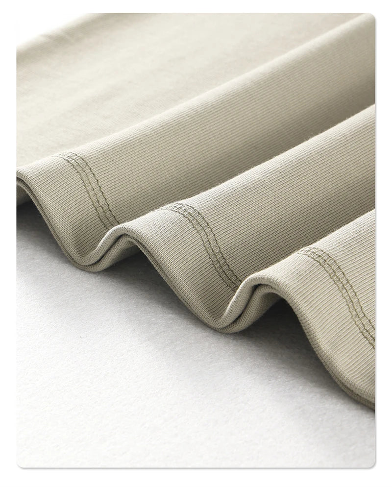 ZODF New 2025 Heavy Weight Summer Solid T Shirts For Men Unisex High Street Oversized 385gsm Cotton T-Shirt Streetwears HY0497