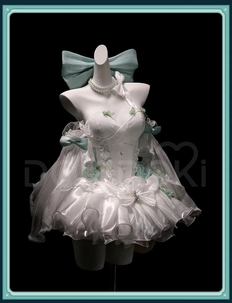 IN STOCK Lynette Doujin Cosplay Costume Game Genshin Impact DokiDoki-SR Angel's Courtyard White Dress Ballet Cute Fontaine