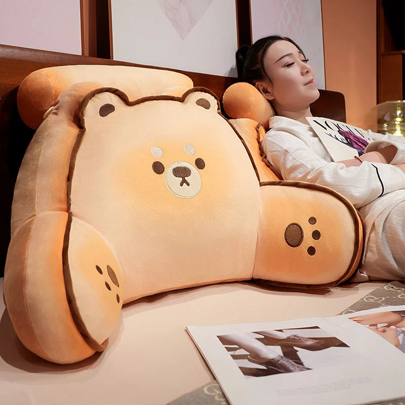 Comfortable Thickened Lumbar Support Cushion With Headrest Cartoon Cookie Anime Back Cushion Chair Bed Office Bedroom Girl
