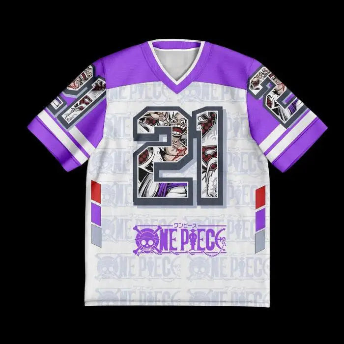 One Piece Luffy Anime Y2k Korean Style Kpop Baseball Hockey 21 Jersey T-shirt Fashion Streetwear Anime Daily Unisex Tops Tees