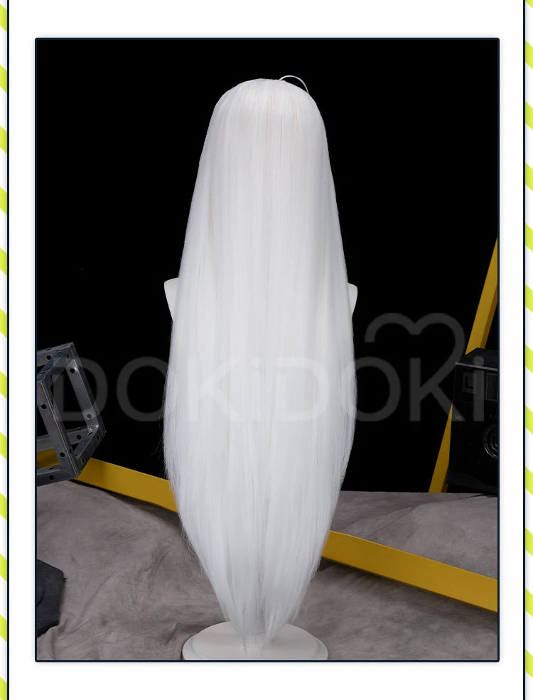 IN STOCK Seiko Ayase Wig Anime Dandadan Cosplay DokiDoki Halloween Grey Hair DAN DA DAN Seiko Glasses Ear Clips Patch Free Cap