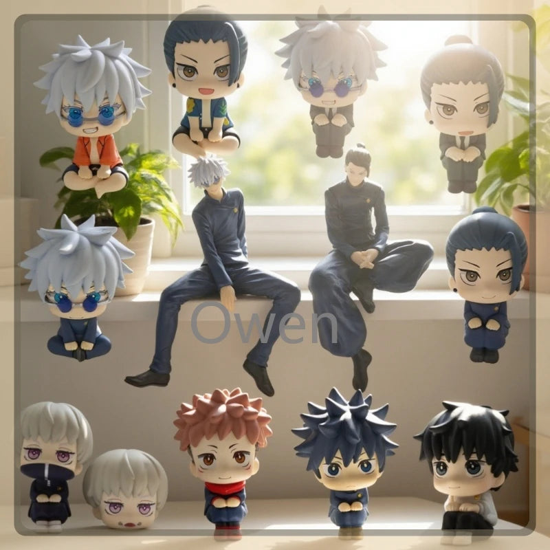 Popular Big Head Cute Anime Jujutsu Posture Figurine Naruto Shippuden Action Figures PVC Q Version Collection Model Toys Gifts
