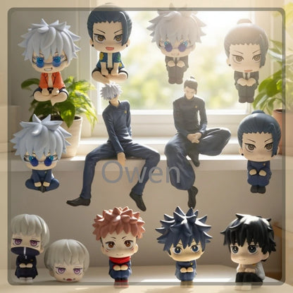 Popular Big Head Cute Anime Jujutsu Posture Figurine Naruto Shippuden Action Figures PVC Q Version Collection Model Toys Gifts