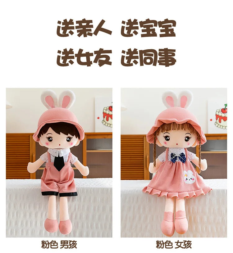 Plush Toy for Kids Birthday Xmas Gift Cute Couple Starry Sky Bunny Dolls Stuffed Animal Valentine Home Decor Bedroom Decoration