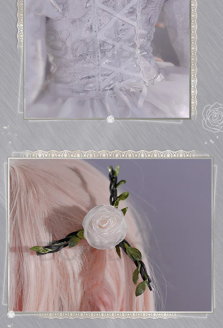 Kirakishou Cosplay Anime Rozen Maiden Cosplay DokiDoki-R Women Kirakishou Cosplay Lolita Gothic Dress White Lolita